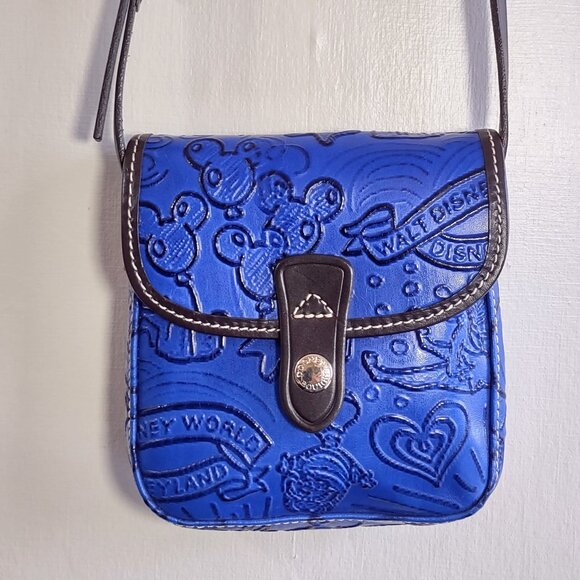 Dooney & Bourke x Disney Sketch Embossed Leather Crossbody Handbag Blue/Brown - Picture 13 of 14